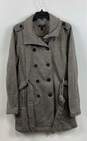 NWT Torrid Womens Gray Double Breasted Herringbone Fleece Trench Coat Size 3 image number 1