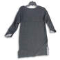 Womens Gray Round Neck Long Sleeve Side Slit Tunic Blouse Top Size S image number 4