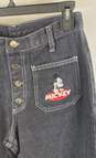 Mickey Unlimited Womens Black Cotton Button Fly Denim Wide-Leg Jeans Size 7 image number 3