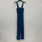 NWT Womens Blue Smocked Square Neck Wide Leg One-Piece Jumpsuit Size Small image number 2