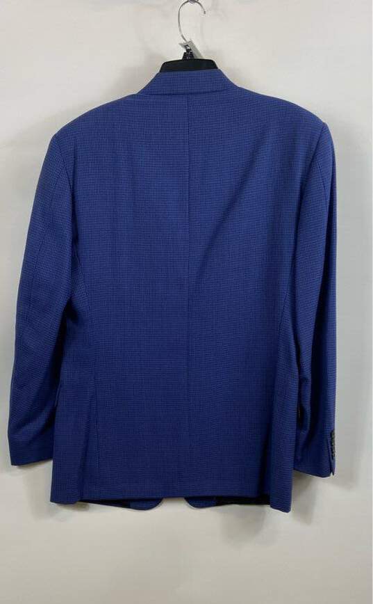 Amici Mens Blue Pockets Long Sleeve Notch Lapel Single Breasted Blazer Size M image number 2
