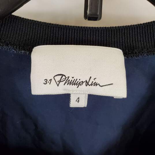 Philip Lim Women Blue Cropped Short Sleeve Sz 4 image number 3