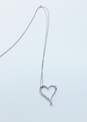 10K White Gold & Diamond Accent Heart Pendant Necklace 2.1g image number 3