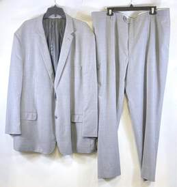 Giorgio By Giorgio Cosani Mens Gray One-Button Suit Pants 2 Piece Set Size 2XL