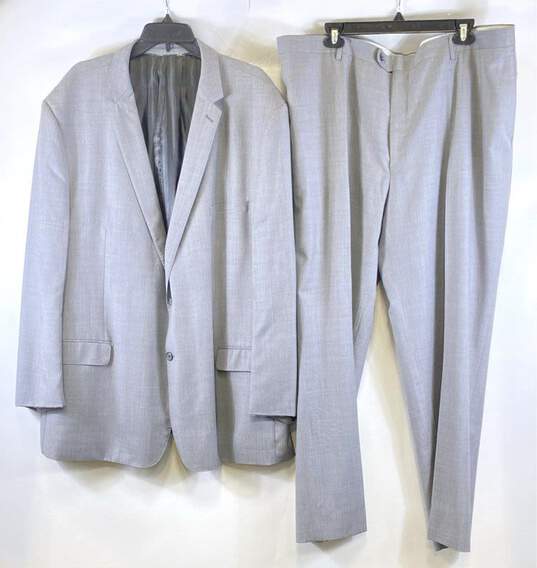 Giorgio By Giorgio Cosani Mens Gray One-Button Suit Pants 2 Piece Set Size 2XL image number 1