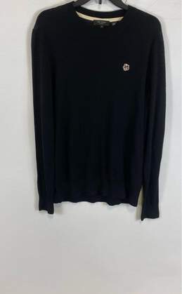 Ted Baker Mens Black Cardiff Crew Neck Long Sleeve Pullover Sweater Size 5