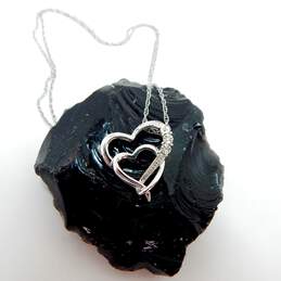 Romantic Sterling Silver Diamond Accent & Cubic Zirconia Heart Pendant Necklace Bracelet & Ring 20.8g