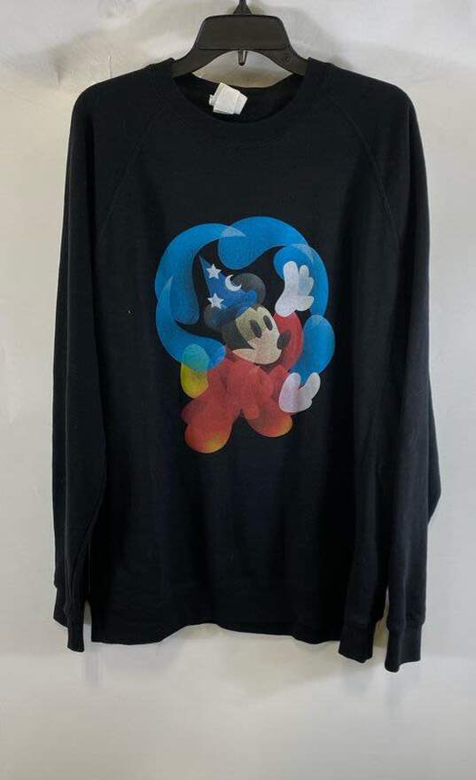 Walt Disney Unisex Adults Black Fantasia Mickey Mouse Pullover Sweatshirt Sz 2XL image number 1