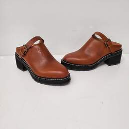Madewell WM's Willa Convertible Brown Leather Block Heel Lugs Size 7 alternative image