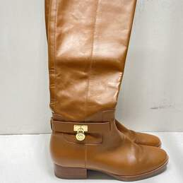 Michael Kors Leather Ryan Riding Boots Brown 8