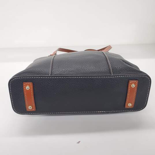 Dooney & Bourke Lexington Black Pebble Leather Brown Trim Shoulder Bag image number 5