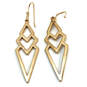 Designer Stella & Dot Gold-Tone Rhinestone Fish Hook Dangle Earrings image number 3