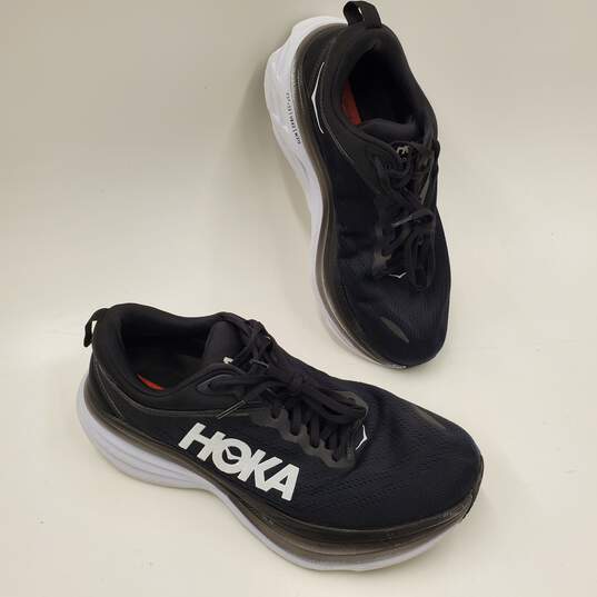  HOKA ONE ONE Bondi 8 Mens Shoes Size 8, Color: Black White