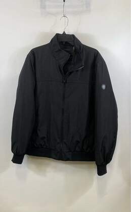 Andrew Marc Mens Black High Neck Long Sleeve Full Zip Bomber Jacket Size Large