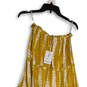 NWT Womens Yellow White Tie Dye Strapless Ruffle Hem A-Line Dress Size S image number 4