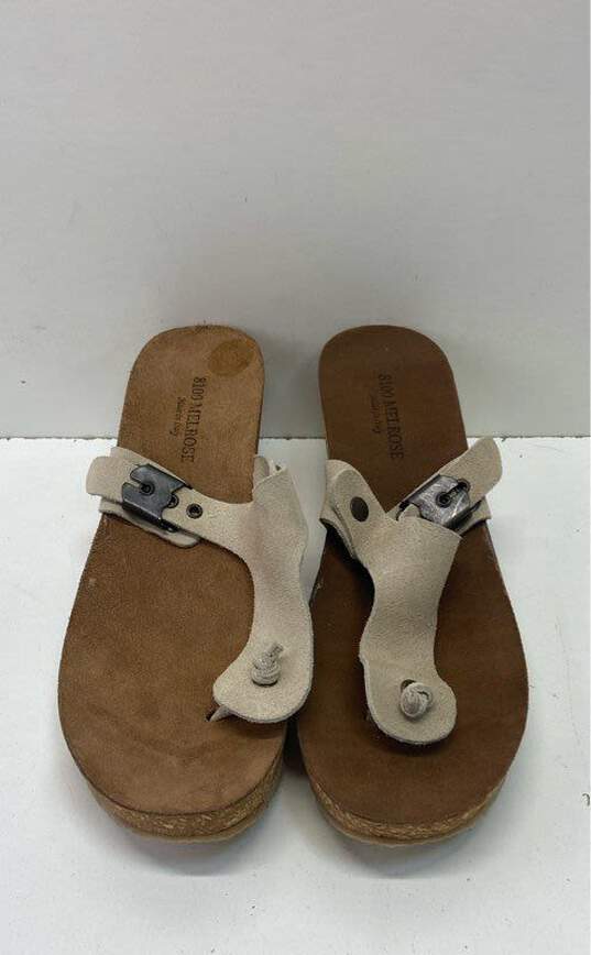 8100 Melrose Leather Cork Thongs White 9.5 image number 6