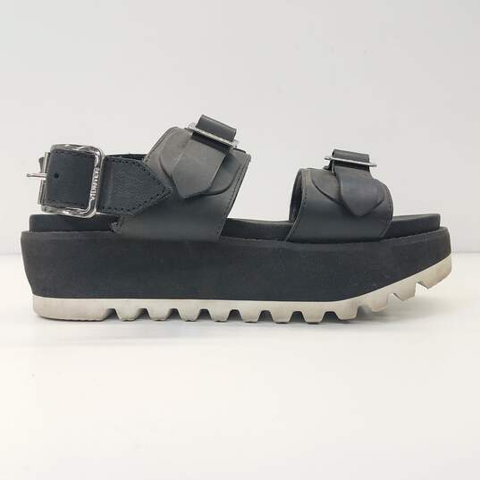 Hunter Original Leather Platform Sandals Black 7 image number 2