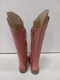Sam Edelman Women's Fable Pink Leather Reptile Print Knee High Boots Size 8M image number 4