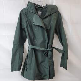 HH Helly Hansen Women's Green Trench Coat Buttoned Full-Zip Size XS