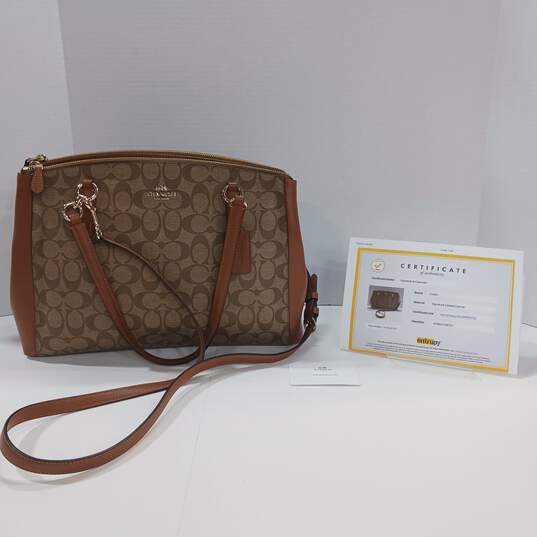 Authenticated Women's Coach Christie Carryall In Crossgrain Leather image number 1