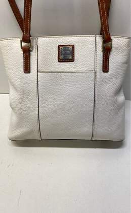 Dooney & Bourke Pebble Leather Front Pocket Tote White