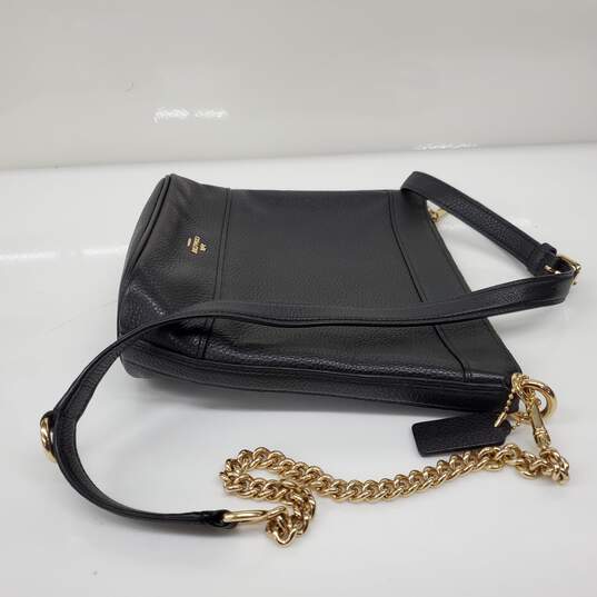 Coach Paxton Duffle Black Leather Gold Tone Accent Crossbody Shoulder Bag F76668 image number 2