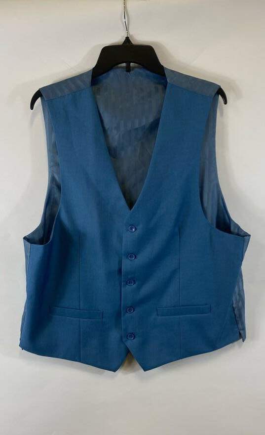 NWT Marchatti Mens Blue Long Sleeve 2 Button 2-Piece Vest Suit Jacket Size 48R image number 2