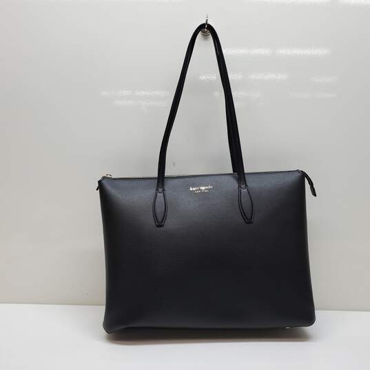 Kate Spade NY Women's Black Leather Carryall Tote Bag image number 1