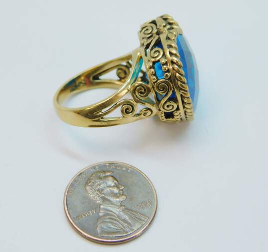 Sajen Bronze Faceted Blue Quartz Heart Swirl Ring 12.1g image number 4