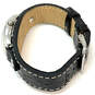Designer Fossil Silver-Tone Leather Adjustable Strap Analog Wristwatch image number 3