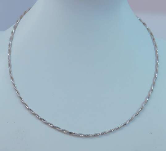 14k White Gold Twisted Chain Necklace 6.5g image number 3
