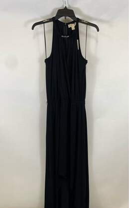 Michael Kors Womens Black Halter Neck Sleeveless Back Zip Maxi Dress Size Medium