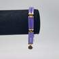 HN 14k Gold Double Row Lavender Jade Bracelet 19.6g image number 1