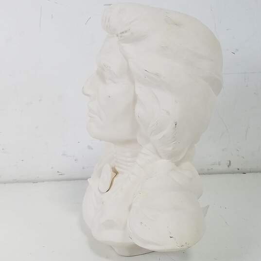 White Plaster Cast Native American Bust Sculpture image number 2