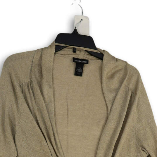 Womens Beige Long Sleeve Open Front Cardigan Sweater Size 14/16 image number 3