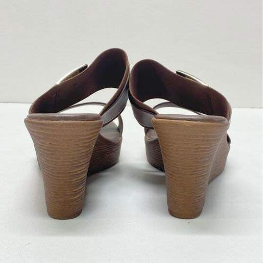 Italian Shoemakers Brown Wedge Sandals Women 8 image number 4