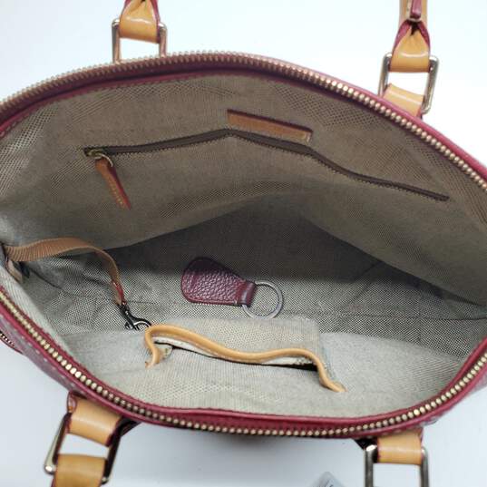 Burgundy Dooney and Bourke Pebbled Leather Shoulder Bag with Mini Pouch, Used image number 6