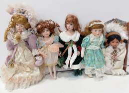 Bundle Of 5 Assorted Porcelain Doll Set