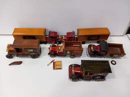 Box of Vintage Wooden Cars & Trucks