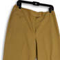 Womens Tan Flat Front Pockets Stretch Straight Leg Dress Pants Size 12 image number 3