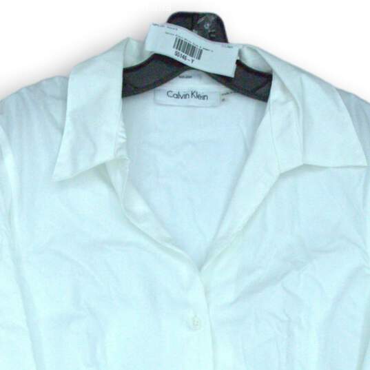 Women's Calvin Klein White Button-Up Shirt Size 8 image number 3