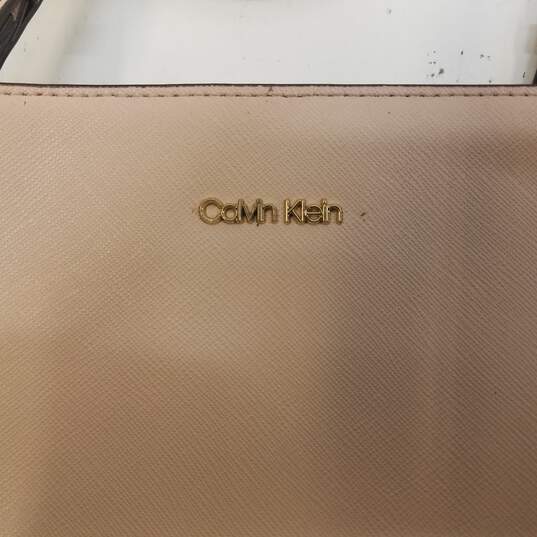 Calvin Klein Women Pink Leather Tote Bag image number 5