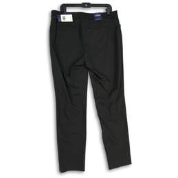 NWT Womens Black Pockets Flat Front Straight Leg Dress Pants Size 14 alternative image
