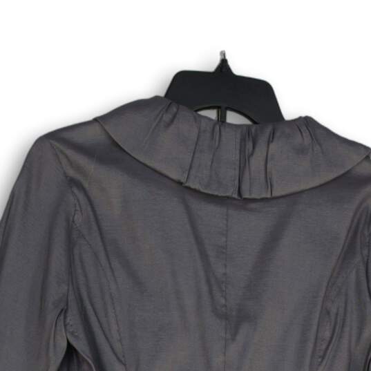NWT Tribal Womens Gray Ruffle Collar Long Sleeve Button Front Jacket Size 8 image number 4