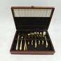 Rogers Co Stainless Korea Gold 72 Piece Flatware Set w/ Wood Box image number 1