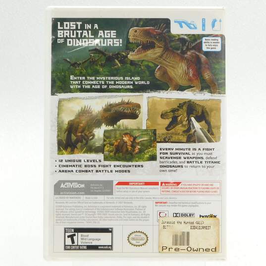 Jurassic: The Hunted + Loose Zapper Nintendo Wii IOB image number 4