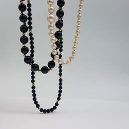 Rare 14k Gold Fw Pearl and Onyx Necklace Bundle 3pcs 76.4g