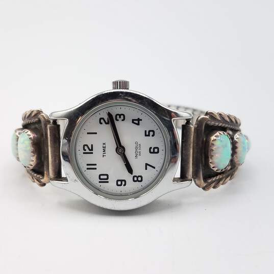 Buy the Timex Indiglo 925 Silver Richard Begay Navajo w/ Opal Women's Watch  | GoodwillFinds