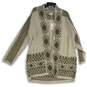 NWT Lucky Brand Womens Green Tan Allover Jacquard Knit Cardigan Sweater Sz L/XL image number 1