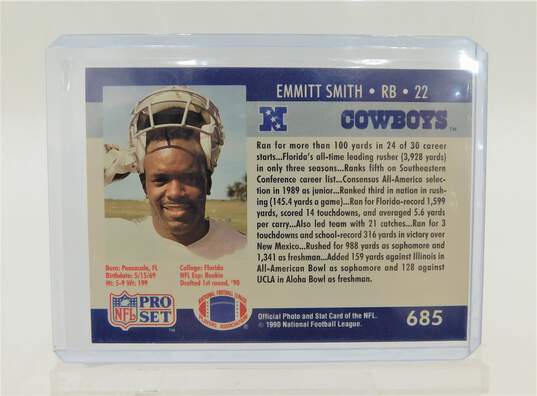 1990 HOF Emmitt Smith Pro-Set Rookie Dallas Cowboys image number 2
